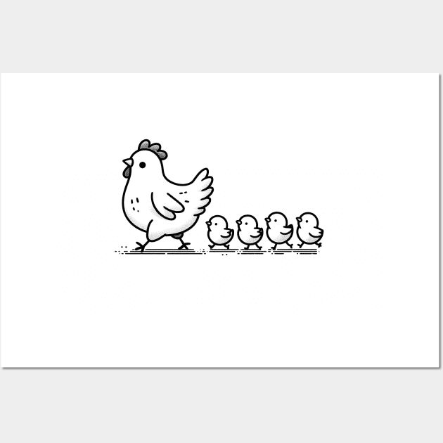 A chicken cares about her chicks Wall Art by Ingridpd